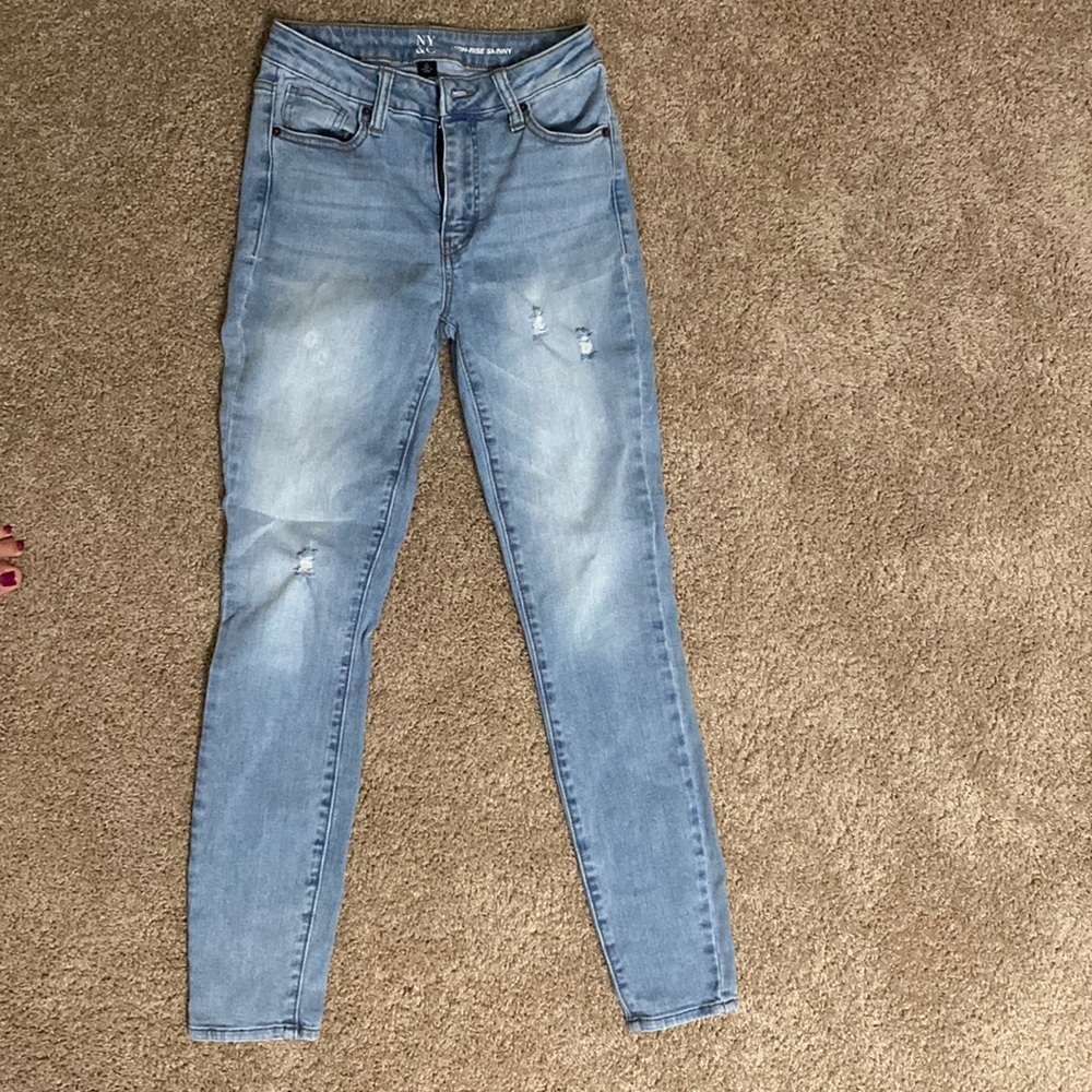 Women’s jeans, New York and Company, high rise skinny, size 0 tall